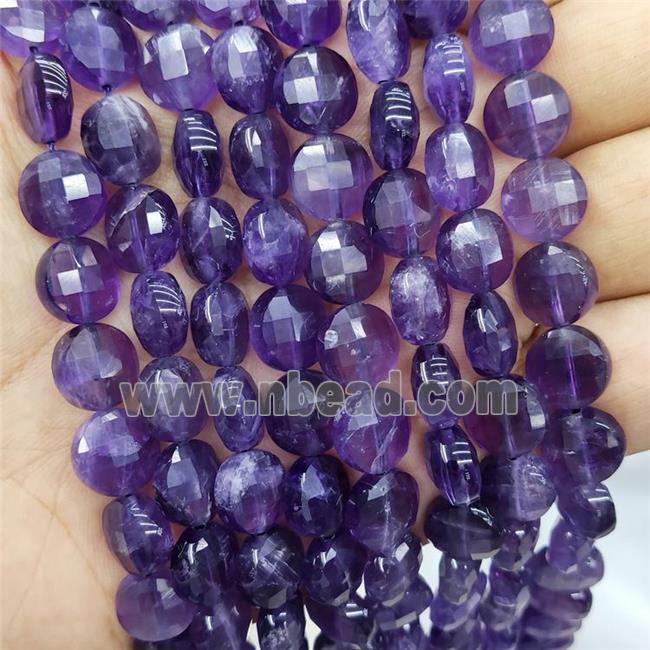 Purple Amethyst Beads Faceted Circle