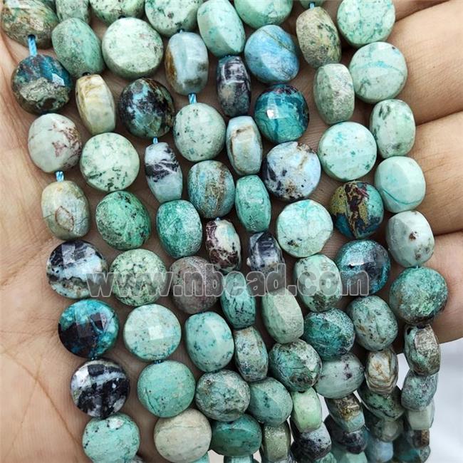 Natural Turquoise Beads Faceted Coin Cirle