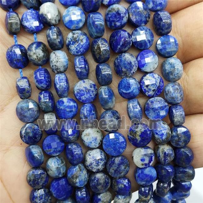 Blue Lapis Lazuli Beads Faceted Circle