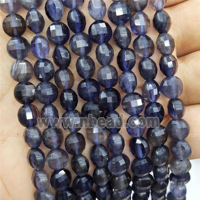 Natural Iolite Beads Faceted Circle