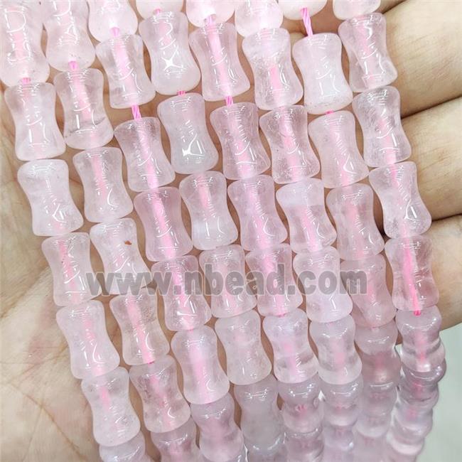 Pink Rose Quartz Beads Bamboo