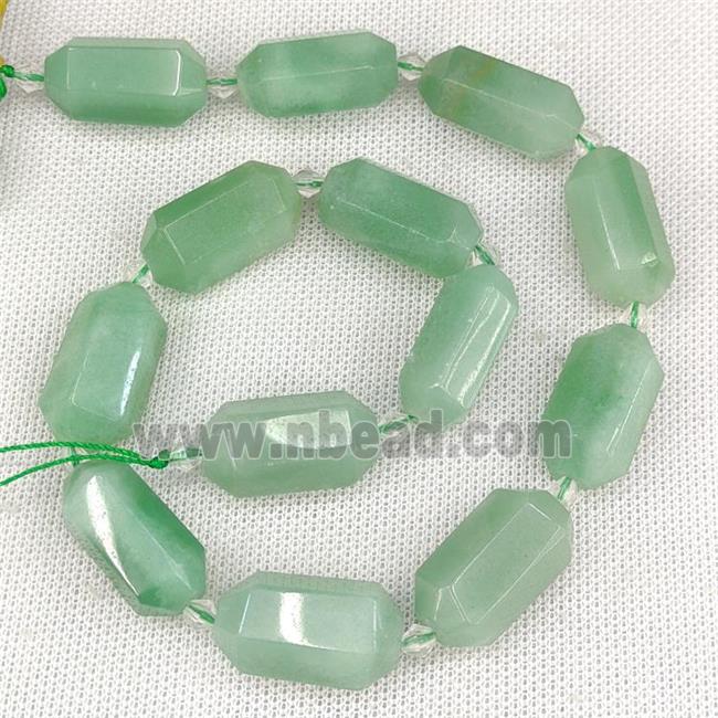 Green Aventurine Prism Bullet Beads