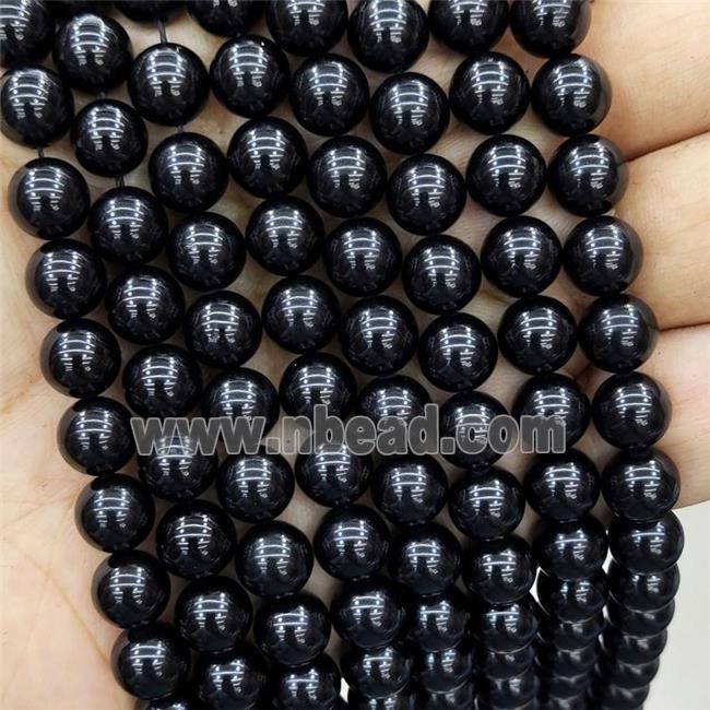 Black Spinel Beads Smooth Round