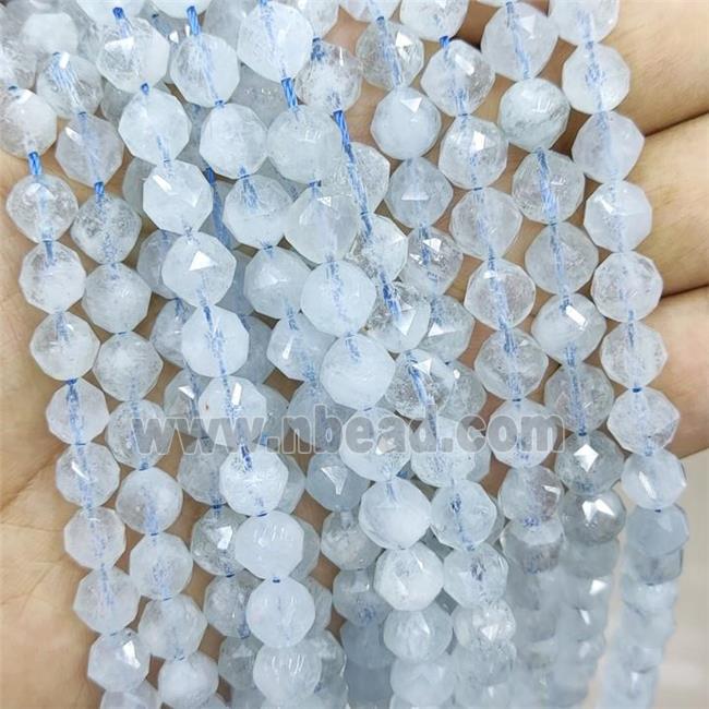 Natural Aquamarine Beads Blue Cut Round