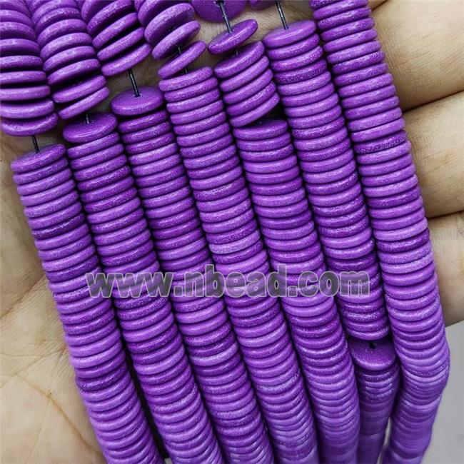 Oxidative Agate Heishi Spacer Beads Purple