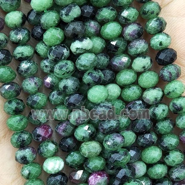 Natural Ruby Zoisite Beads Faceted Rondelle