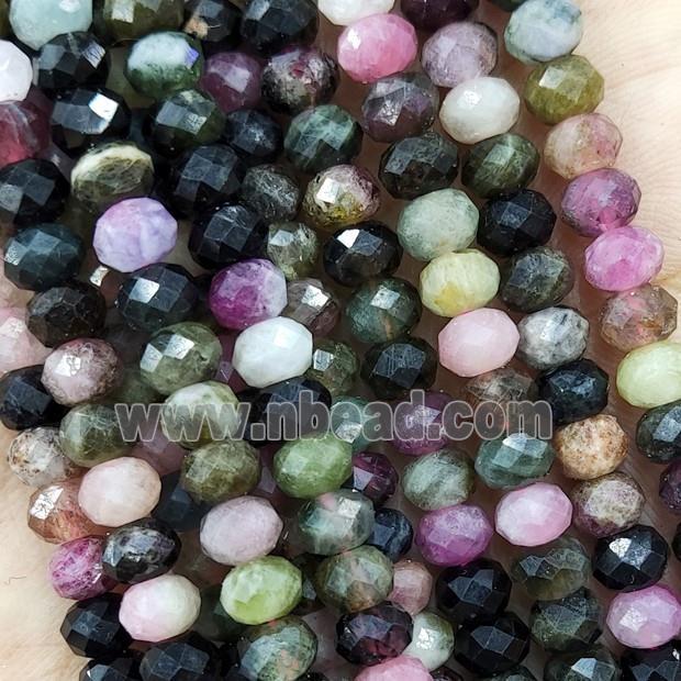 Multicolor Tourmaline Beads Faceted Rondelle