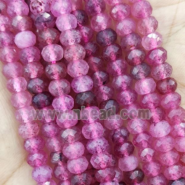 Strawberry Quartz Beads Pink Faceted Rondelle