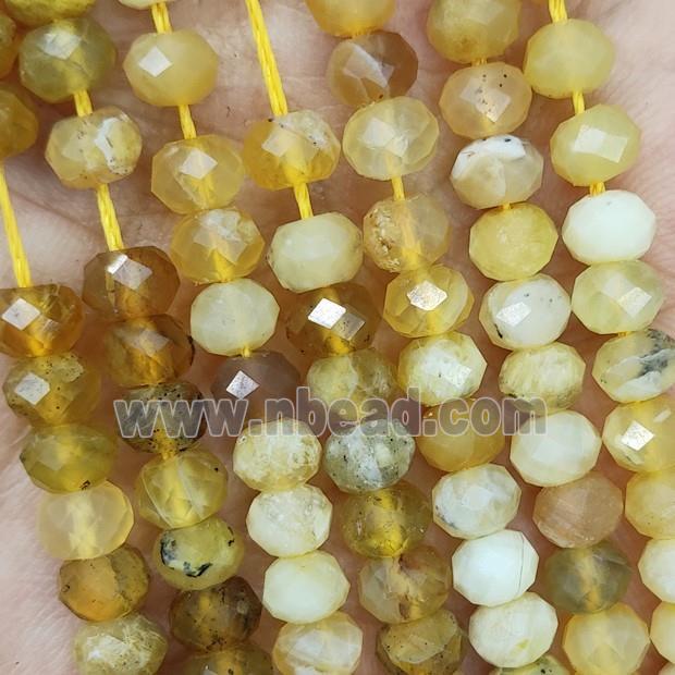 Natural Yellow Opal Beads Faceted Rondelle