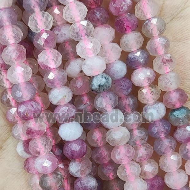 Natural Pink Tourmaline Beads Faceted Rondelle