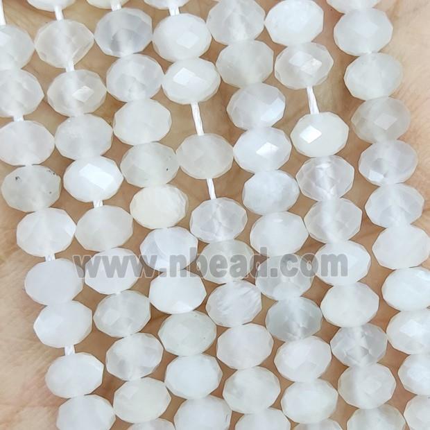 Natural White Moonstone Beads A-Grade Faceted Rondelle