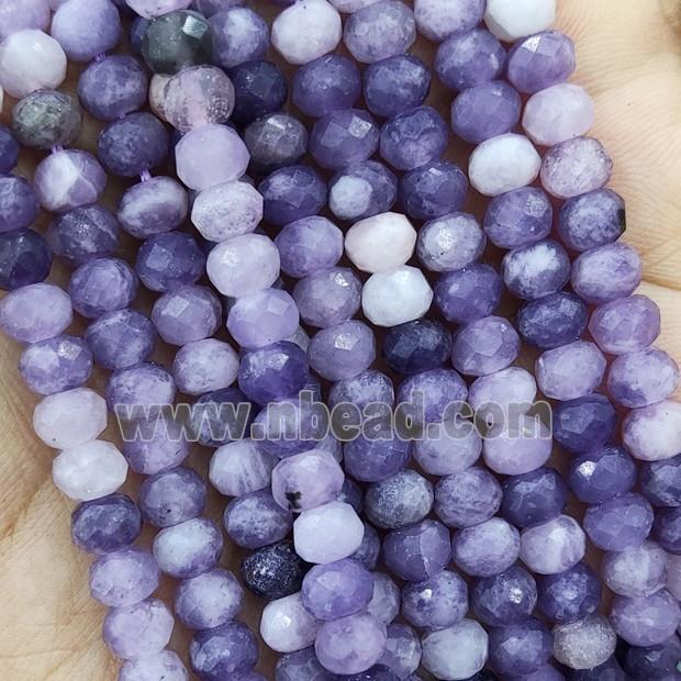 Natural Lepidolite Beads Purple Faceted Rondelle