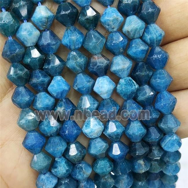 Natural Blue Apatite Bicone Beads