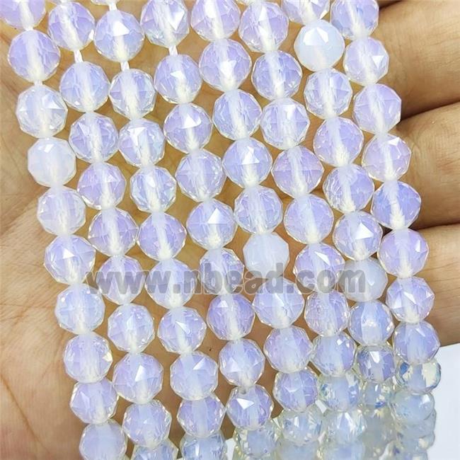 Natural White Opalite Beads Round Cut