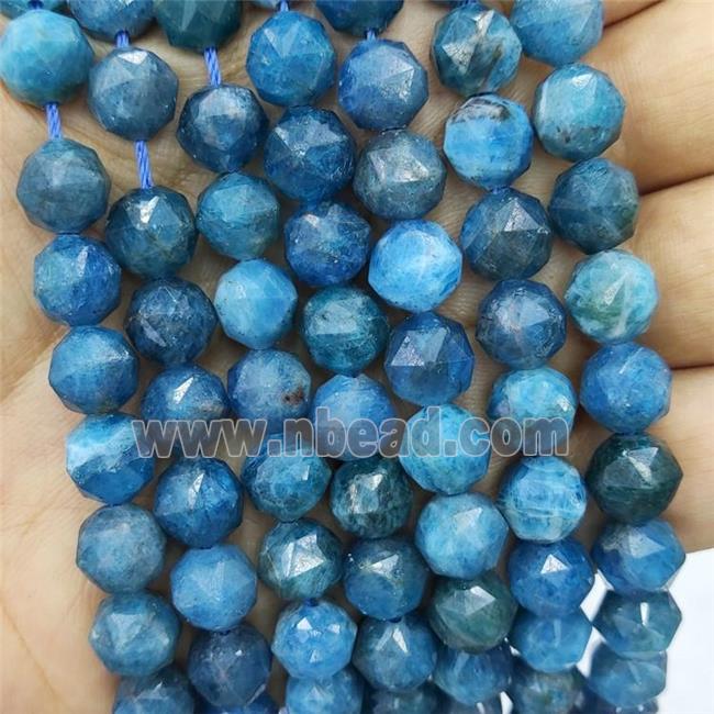 Natural Blue Apatite Beads Cut Round