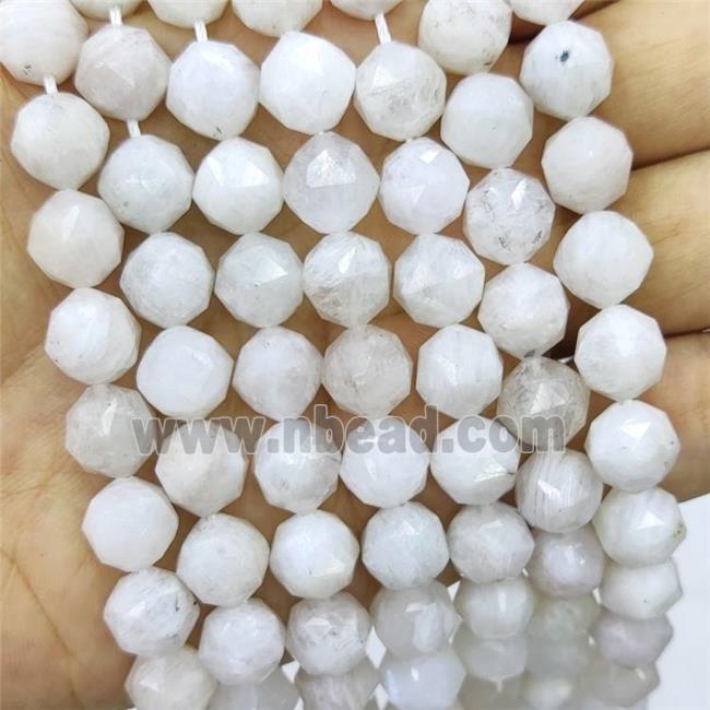 Natural White Moonstone Beads Cut Round