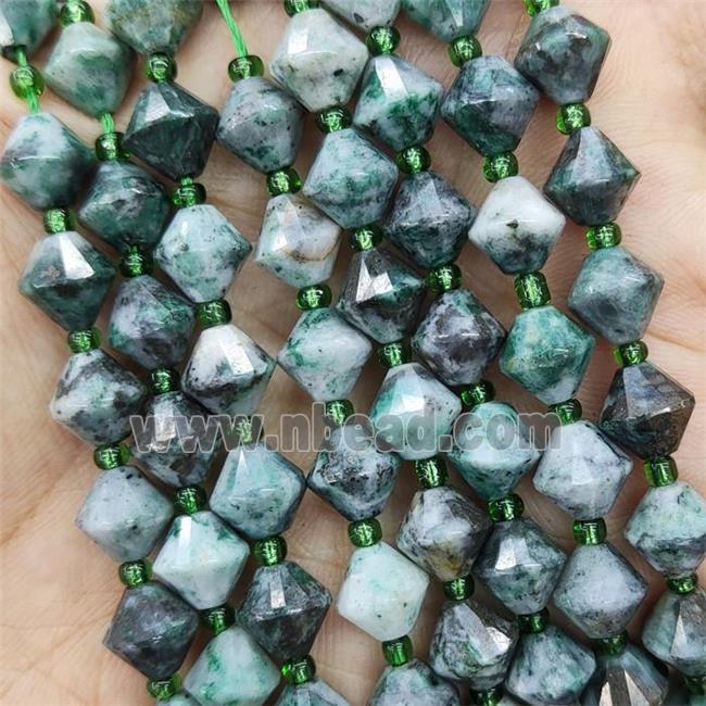 Natural Dioptase Beads Green Bicone
