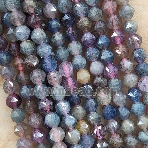 Mixed Tourmaline Beads Diamond Cut Round