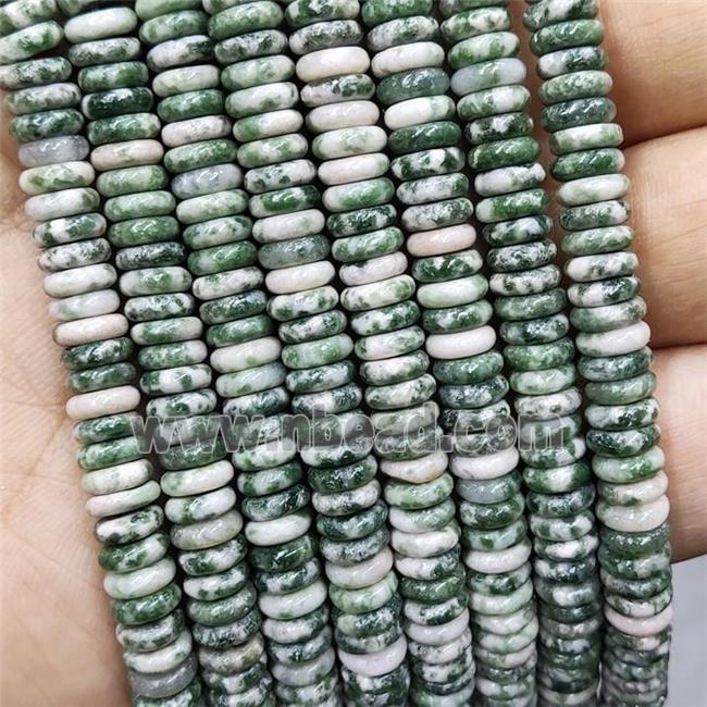 Green Dalmatian Jasper Beads Heishi