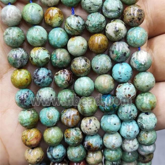 Natural Turquoise Beads Smooth Round Green