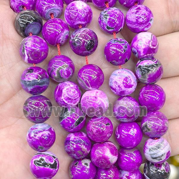 Hotpink Fire Agate Beads Smooth Round Dye