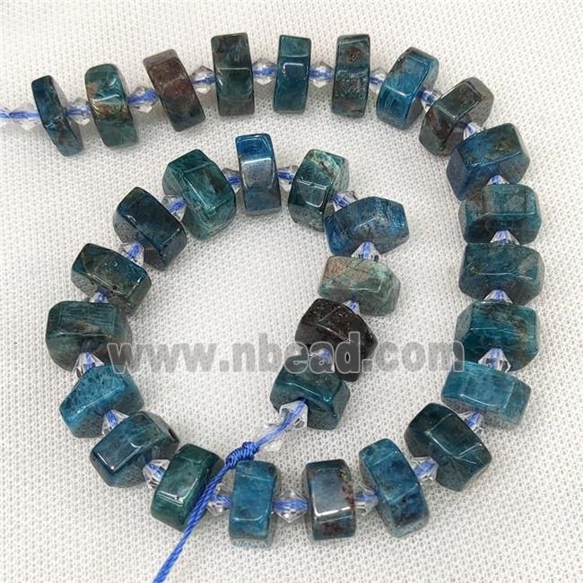 Natural Apatite Beads Heishi Cut Blue