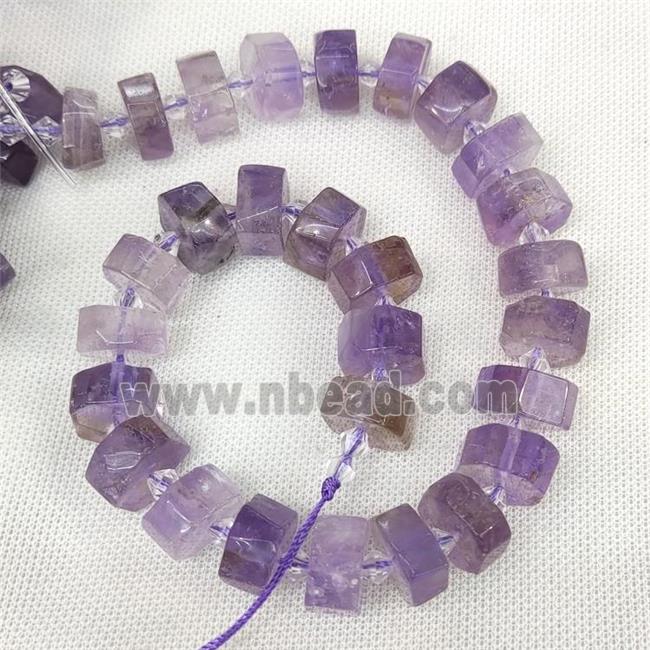 Natural Amethyst Heishi Beads Lt.purple Cut