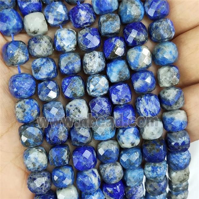 Natural Lapis Lazuli Beads Faceted Cube