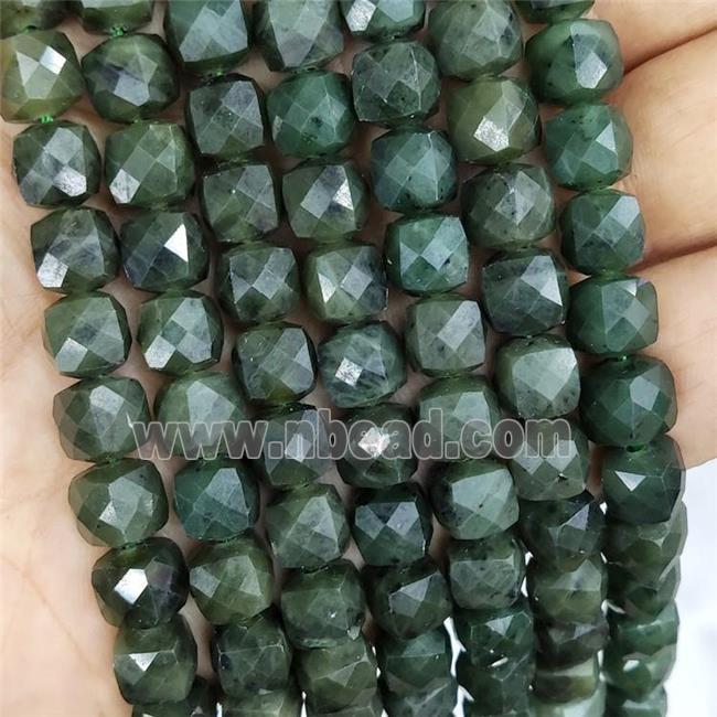 Natural Cadian Chrysoprase Beads Green Faceted Cube