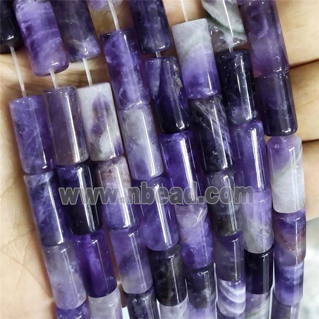 Natural Amethyst Beads Tube Purple
