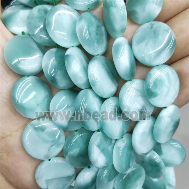 Natural Peacock Angelite Beads Coin Circle