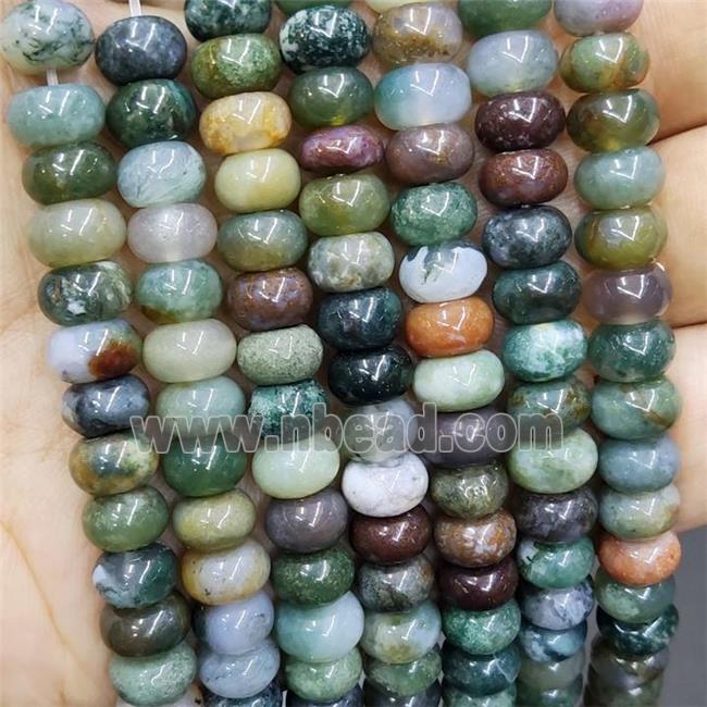 Natural Indian Agate Rondelle Beads Smooth Multicolor