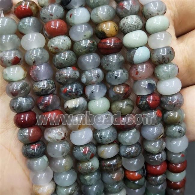 Natural African Bloodstone Rondelle Beads Smooth