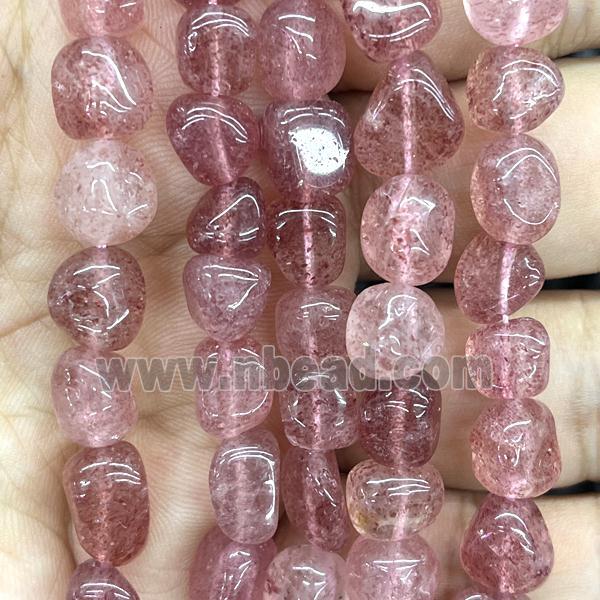 Natural Pink Strawberry Quartz Chip Beads Freeform