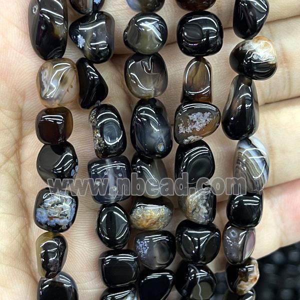 Black Agate Chip Beads Freeform