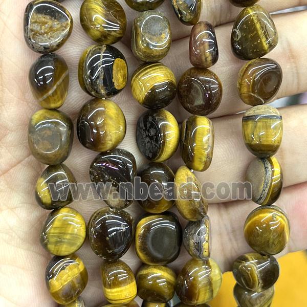Natural Tiger Eye Stone Chip Beads Freeform