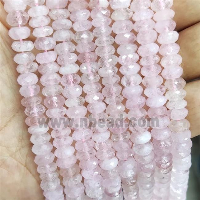 Natural Pink Morganite Beads Faceted Rondelle