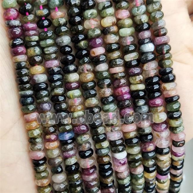 Natural Tourmaline Beads Rondelle Multicolor