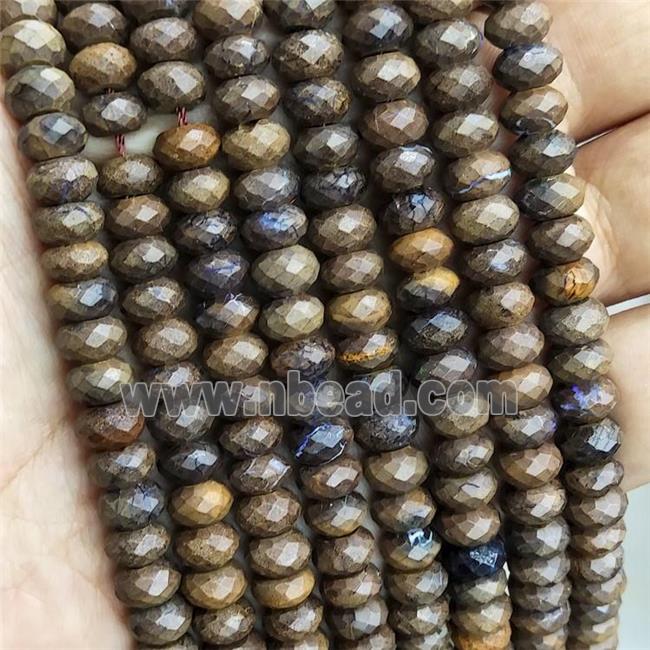 Natural Brown Opal Beads Faceted Rondelle