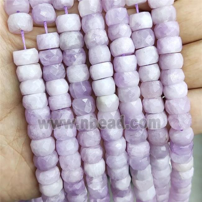 Natural Kunzite Beads Purple Faceted Rondelle