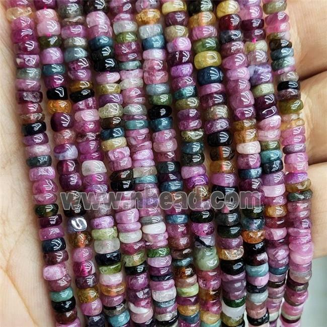Natural Tourmaline Beads Multicolor Rondelle