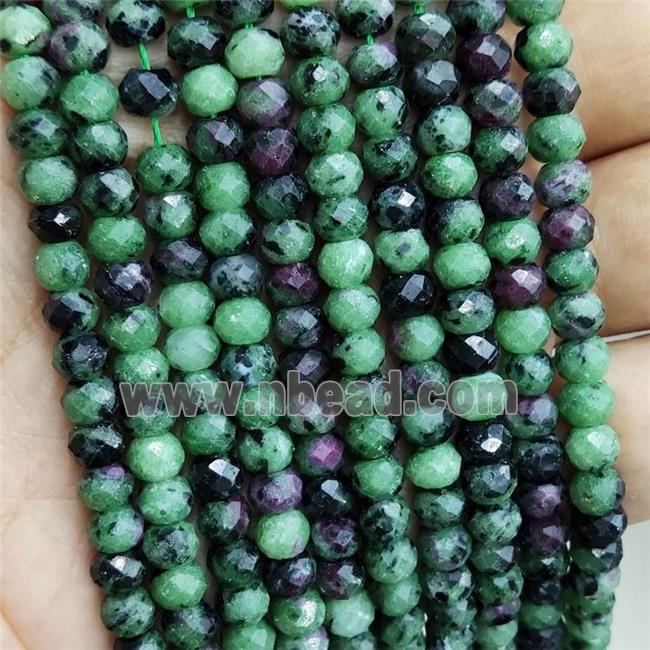 Natural Ruby Zoisite Beads Faceted Rondelle