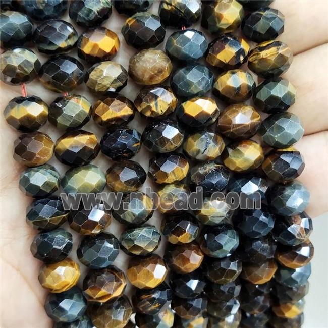 Natural Tiger Eye Stone Beads Yellowblue Faceted Rondelle