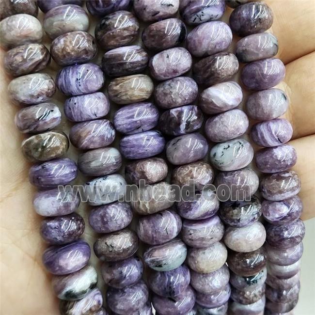 Natural Charoite Beads Purple Smooth Rondelle