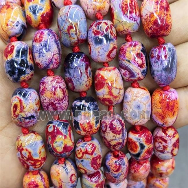 Natural Agate Beads Barrel Fired Red Dye