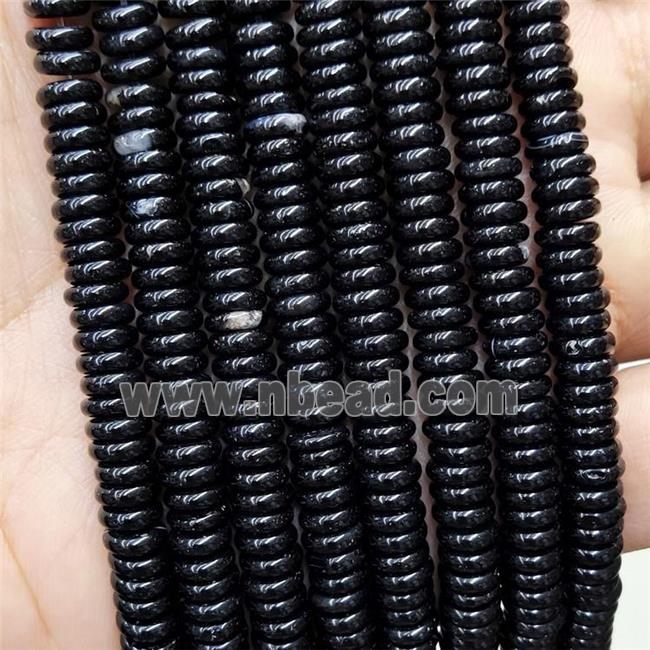 Natural Black Agate Heishi Beads