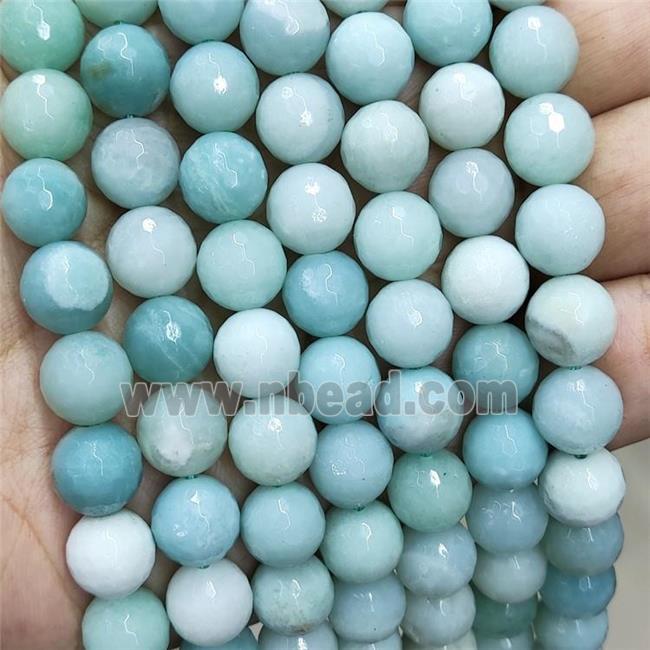 Blue Amazonite Beads Faceted Round