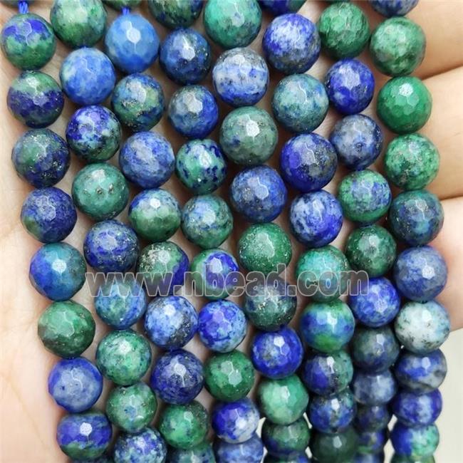Azurite Beads Faceted Round Dye
