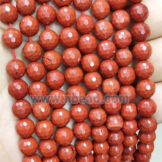 Natural Red Jasper Beads Faceted Round A-Grade
