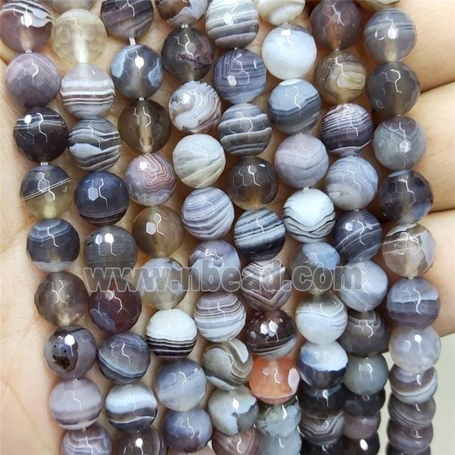 Natural Botswana Agate Beads Faceted Round